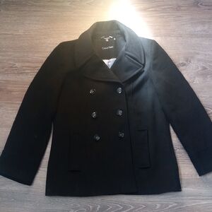 Calvin Klein Wool Double-Breasted Peacoat